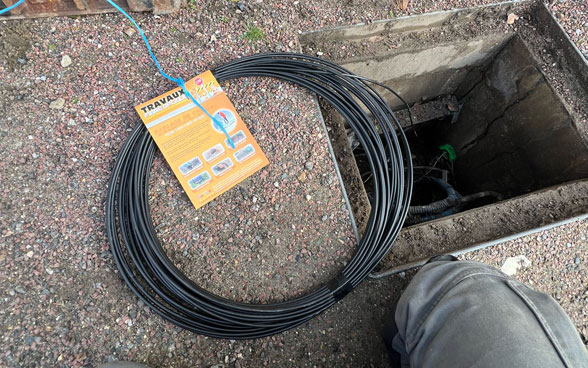 passage câble fibre